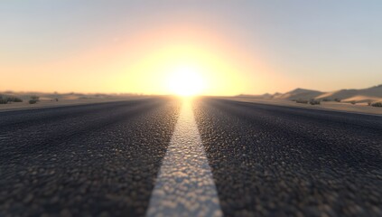 Desert Road Sunrise Pathway to Success