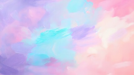 Fototapeta premium Soft, loose, wet brush strokes in lavender, baby blue, and light green. Generative AI
