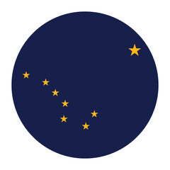 Alaska circle flag logo icon digital vector illustration