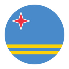 Aruba circle flag logo icon digital vector illustration