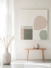 Minimalist Abstract Art Wall Decor in Elegant Modern Interior Design