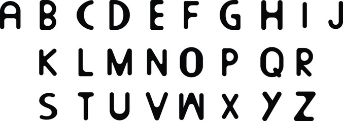 English alphabet font in a black symbol. Alphabets a to z letters text vector icon set design Vector