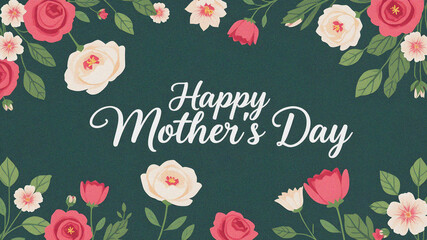Retro card in flat style with text Happy Women`s Day. Vintage seasonal banner. Nostalgic trendy text effect