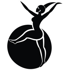 ball rhythmic gymnastics vector silhouette