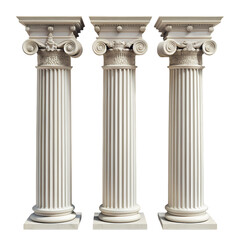 Ionic Columns: Architecture, Design & History isolated on transparent background