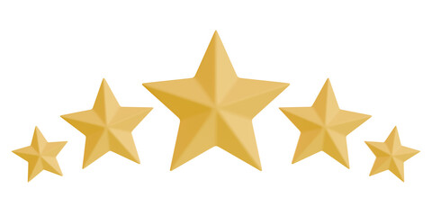 3D 5 Star Rating Review Curved