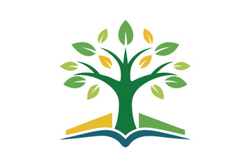 Fototapeta premium Tree Education Logo Vector Illustration – Printable Graphics Design for Microstock