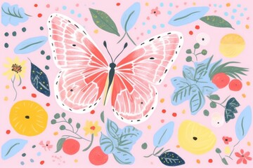 Butterfly painting pattern art.
