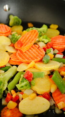 vegetables in a pan