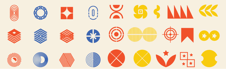 Postmodern abstract geometric graphic elements, Refraction and distortion glass effect various form, Brutalist vector shapes, trendy retro design symbols in  aesthetics, vintage stickers,