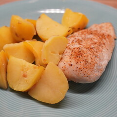 Chicken meat and potatoes