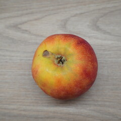 apple on wooden table