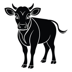 Minimalist Cow and Calf Silhouette