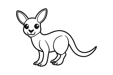 Line art of a baby kangaroo designed for coloring page.eps