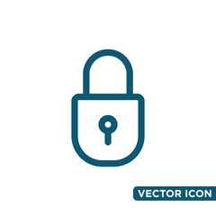 Simple Padlock Icon Design Template 