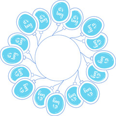 round balloons frame for its a boy baby 