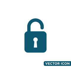 Simple Padlock Icon Design Template 