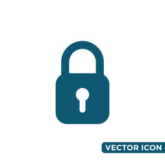 Simple Padlock Icon Design Template 