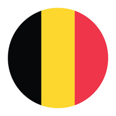 Fototapeta premium Belgium circle flag logo icon digital vector illustration