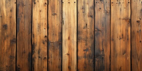 Aged weathered wooden planks background featuring rich brown tones varying from dark to light with parallel alignment and natural grain textures.