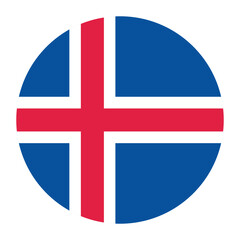 Obraz premium Iceland circle flag logo icon digital vector illustration