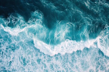Captivating aerial view of serene ocean waves ideal for marine photography lovers and coastal lifestyle branding projects