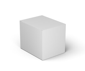 A White rectangular cardboard box for packaging, branding and product mockups. 3d Illustration