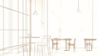 Cafe Interior Design Sketch