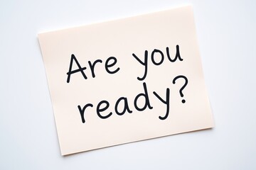 Text Are you ready on pink note