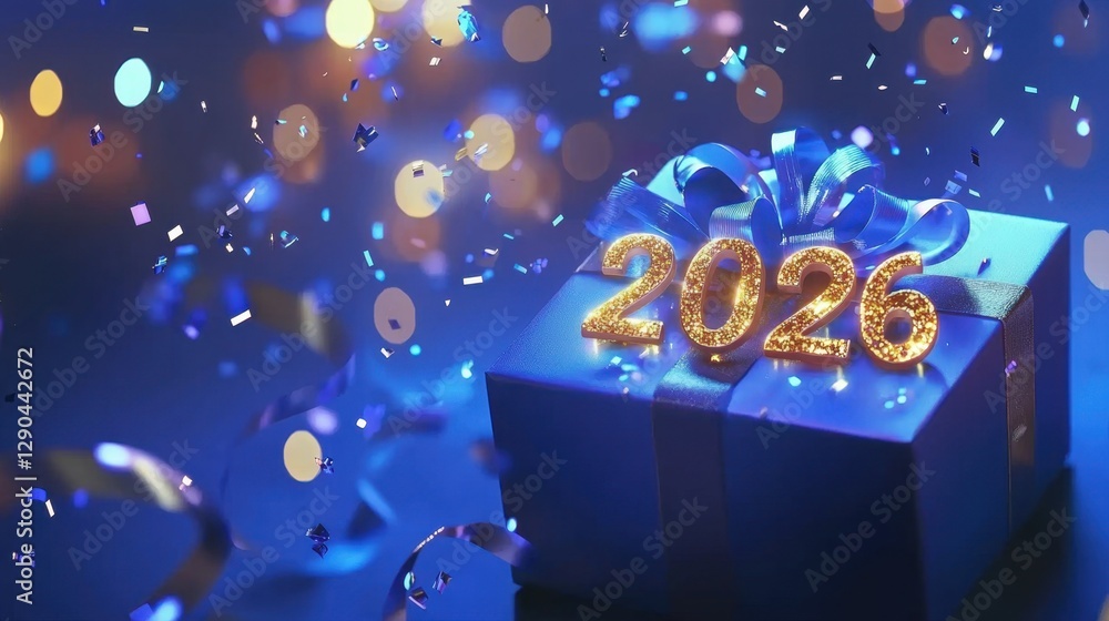 Poster glittering golden numbers 