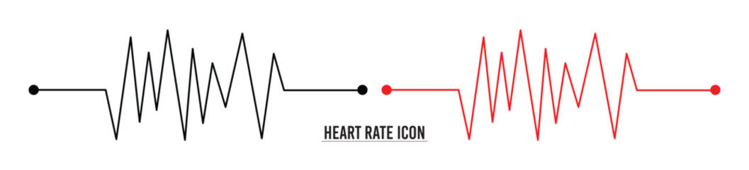 Heart rate monitor line vector. Heart rate pulse rhythm line with editable stroke. isolated on white background. Vector illustration in eps 10.