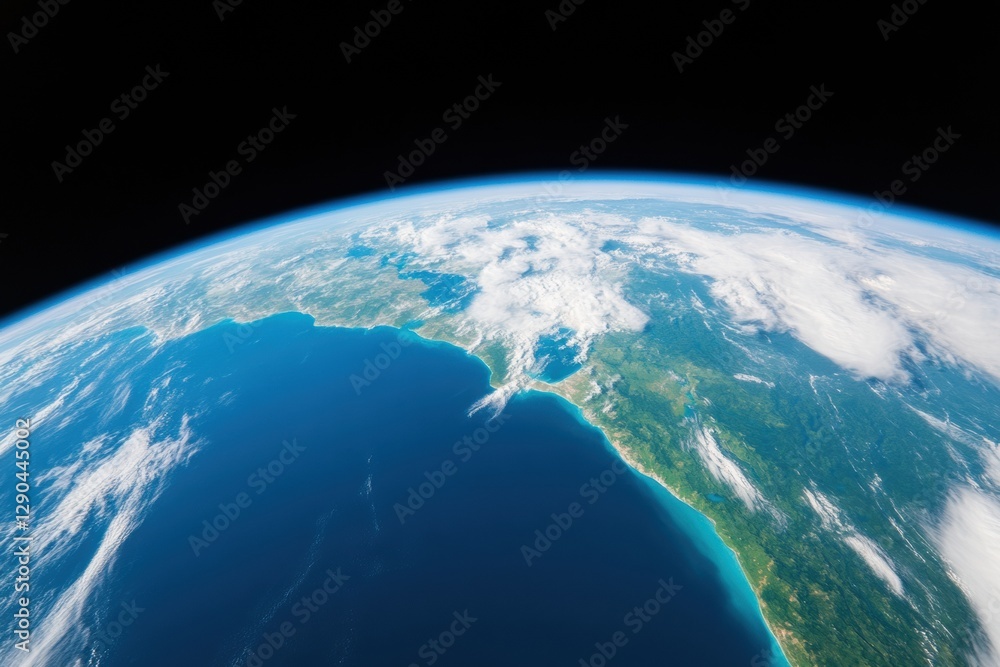 Leinwandbilder Global Aesthetic High-Resolution Satellite View of Earths Surface with Cloud Dynamics and Ocean Patterns - Essential for International Business Networking and Geo-Data Visualizations