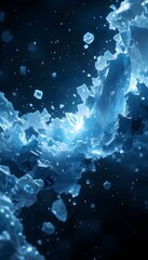 Celestial Ice Nebula Abstract Background | Frozen Ice Close Up