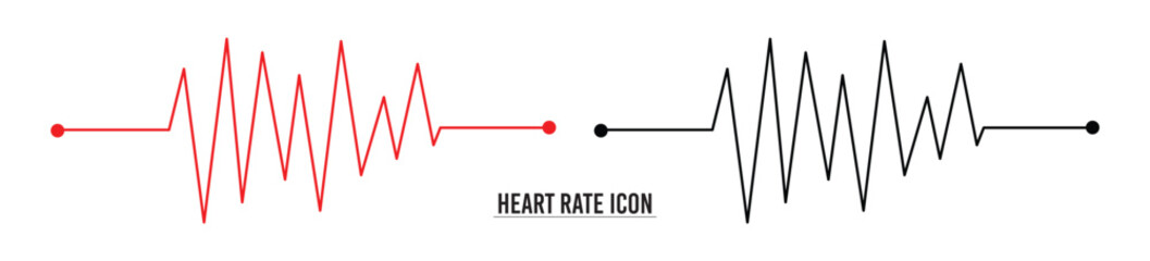 Heart rate monitor line vector. Heart rate pulse rhythm line with editable stroke. isolated on white background. Vector illustration in eps 10.