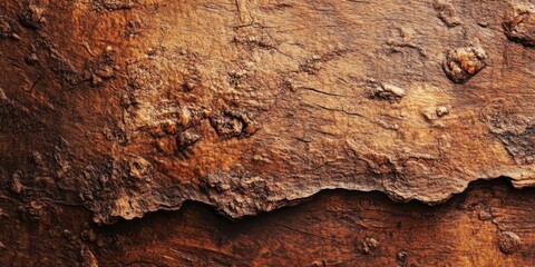 Fototapeta premium Warm textured brown wood background featuring a rugged surface with natural imperfections providing ample copy space for design elements.