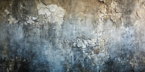 Weathered gray and beige textured wall background with peeling paint and cracks, featuring a faded and distressed appearance throughout.