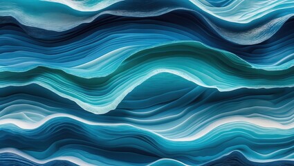 Fototapeta premium Blue water waves. Abstract flowing layered textures. Shades of blue and teal. Water surface pattern background.