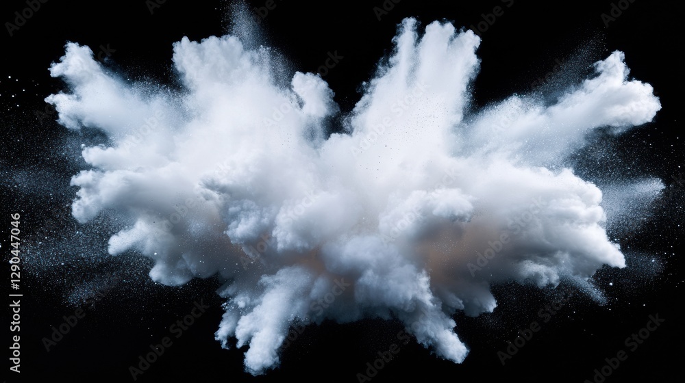 Leinwandbilder dynamic abstract explosion suspended ice crystal burst on dark canvas - innovation catalyst for tech