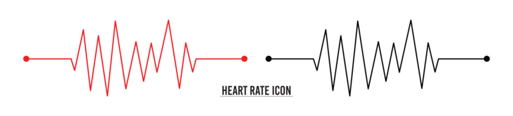 Heart rate monitor line vector. Heart rate pulse rhythm line with editable stroke. isolated on white background. Vector illustration in eps 10.