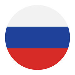 Russia circle flag logo icon digital vector illustration