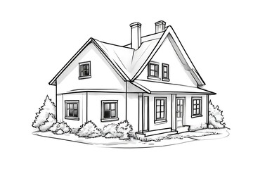 House with a porch and a chimney