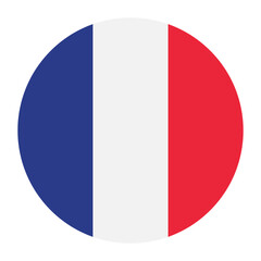 France circle flag logo icon digital vector illustration
