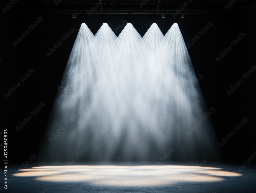 Poster dynamic concert experience minimalist stage lighting with spotlight textures - performance art conte