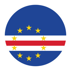 Cape Verde circle flag logo icon digital vector illustration