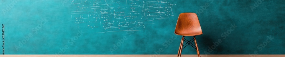 Poster Contemporary STEM Classroom Modern Chalkboard with Scientific Diagrams and Mathematical Formulas - Academic Workspace Design for Innovative Learning Environments and Knowledge Visualization