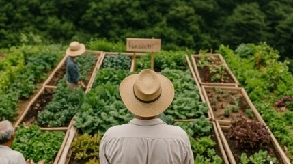 Biophilic Urban Farming Workshop Convivial Wooden Raised Beds with Adaptive Crops for Climate-Resilient Gardening - Sustainable Community Development and Education