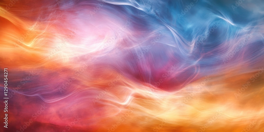 Poster vibrant abstract background of swirling orange and blue hues with smooth gradients and dynamic movem