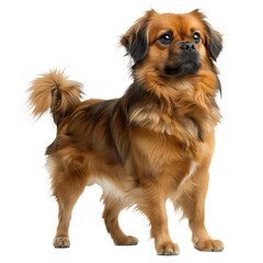 Cute dog isolated on transparent background. PNG. Generated AI