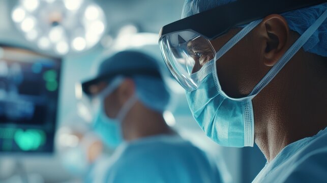 Cutting-Edge Medical Action Diverse Surgical Team Performing Precision Operation Under Bright, Sterile Lights - Healthcare Innovation and Professional Training Focus
