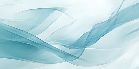 Soft flowing abstract background with light bluish tones featuring delicate translucent waves creating ample copy space for text.